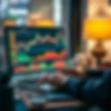 Market Analysis of Cryptocurrencies A person analyzing cryptocurrency charts and trends on a laptop