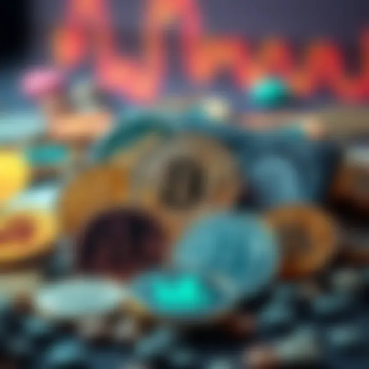 Diverse Cryptocurrencies Supported by Wallets Illustration showcasing various cryptocurrencies supported by top wallets.