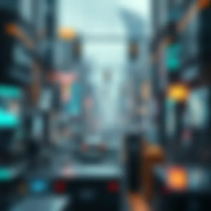 Futuristic depiction of blockchain applications in everyday life