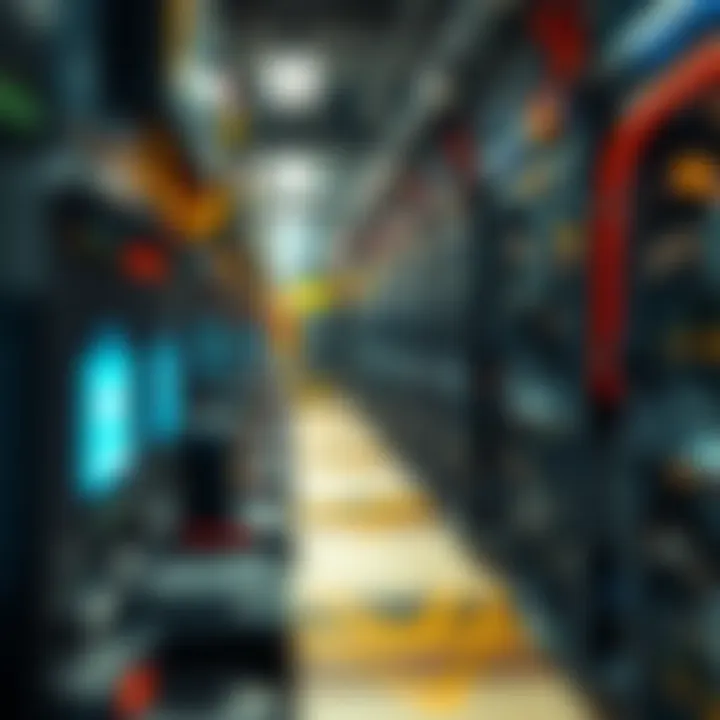 Advanced cryptocurrency mining equipment in operation