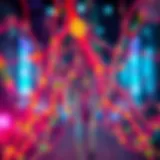 An abstract representation of digital assets with vibrant colors