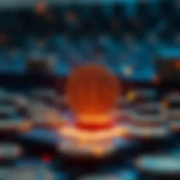 Visual representation of blockchain technology underlying cryptocurrency transactions