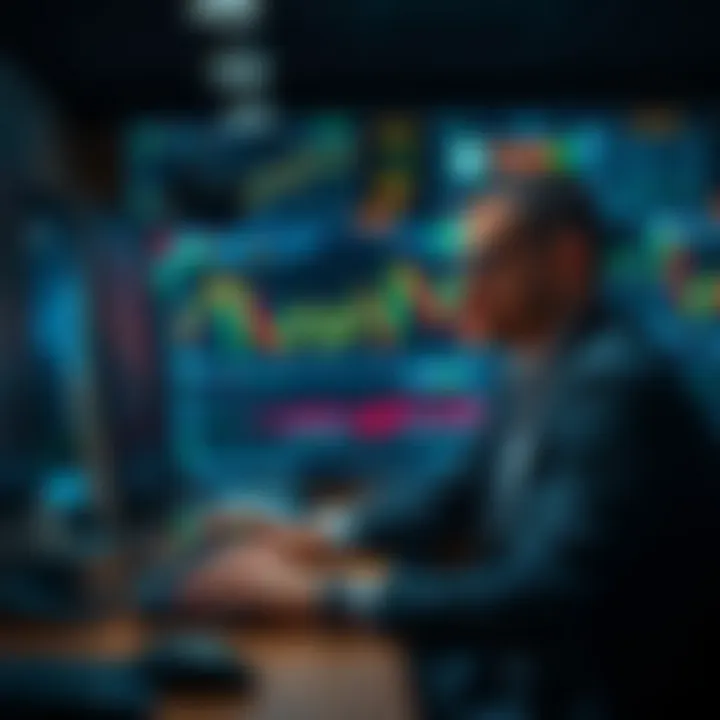 Executing a Strategic Trade Trader executing a strategic trade using a high-performance terminal