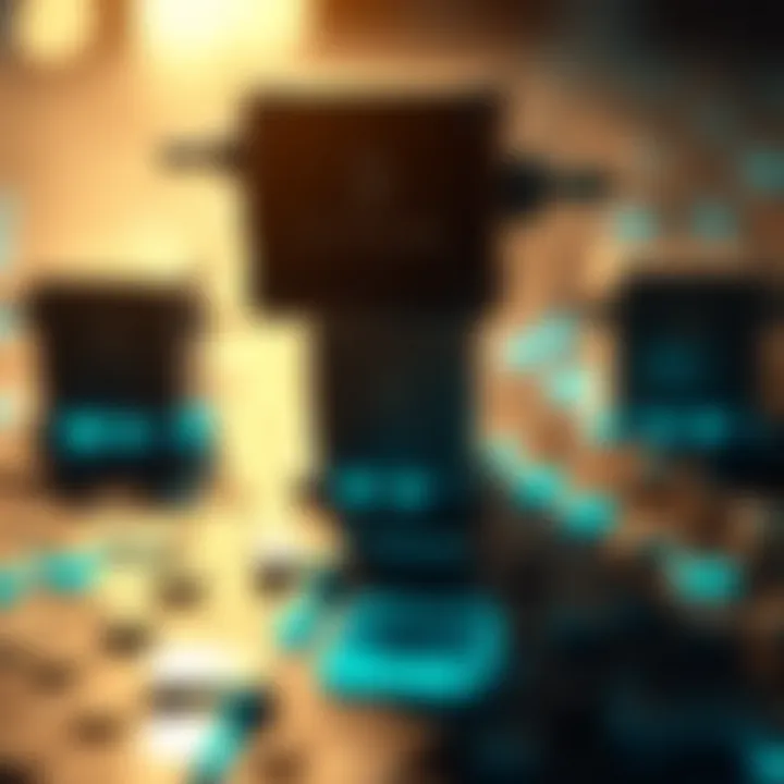 Blockchain Structure Visual representation of blockchain technology showcasing data blocks linked in a chain