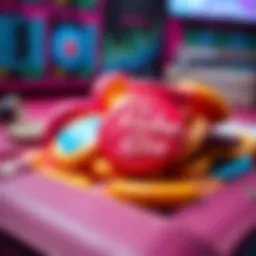 Colorful representation of bubble gum coins in a digital wallet