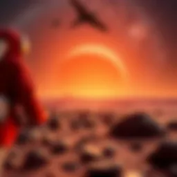 A digital artwork showcasing the concept of Dogelon Mars in a cosmic setting