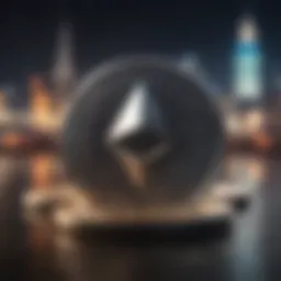 Matic logo with Ethereum background