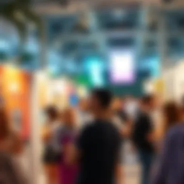 Engaging NFT Discussions at Miami Events A bustling event in Miami where artists and collectors engage in NFT discussions.