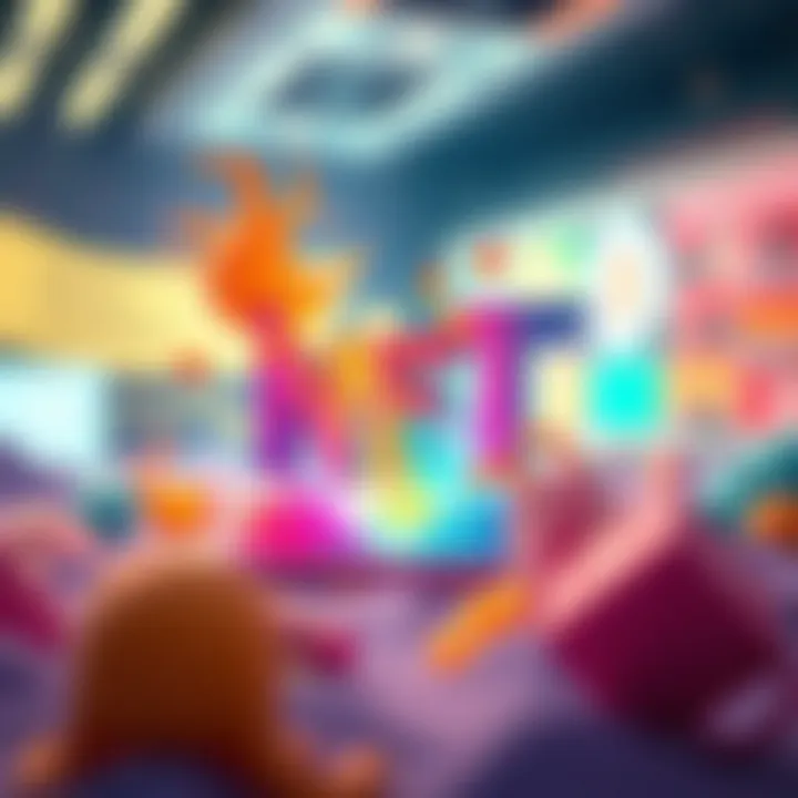 A digital artwork representing the concept of NFTs with vibrant colors and abstract shapes