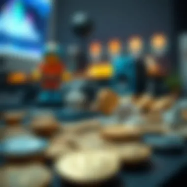 Digital Artwork of NFTs Digital artwork representing non-fungible tokens