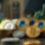 Visual representation of various cryptocurrencies supported by PayPal