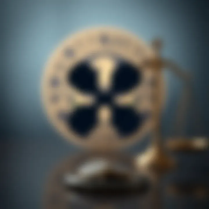 Ripple logo with legal scales in the background