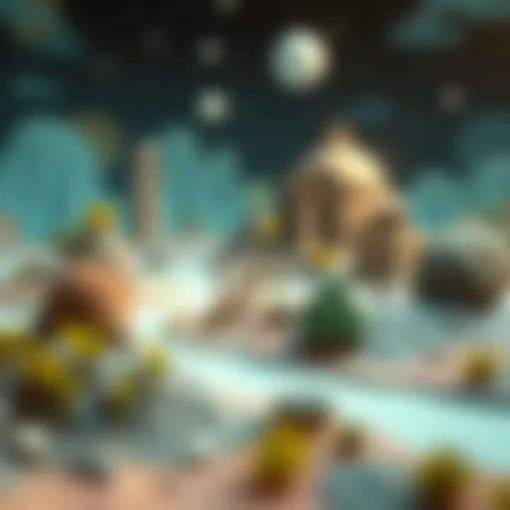 Creative landscape in a Sandbox NFT game environment