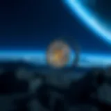 Visual representation of cryptocurrency and space exploration