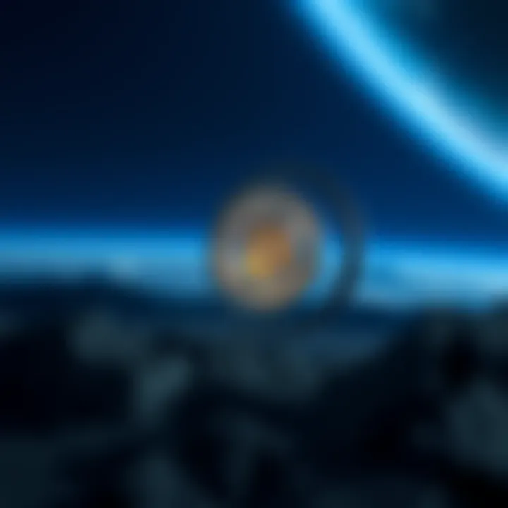 Visual representation of cryptocurrency and space exploration