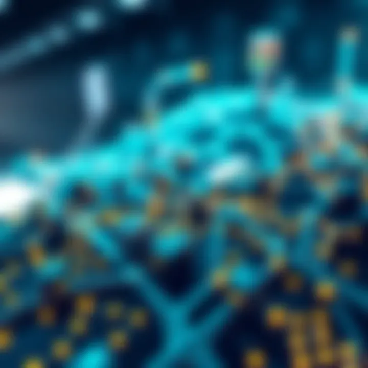 The Backbone of Virtual Economies Blockchain technology representation in digital space