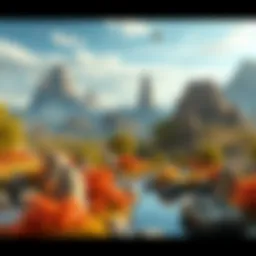 Virtual landscape showcasing the metaverse