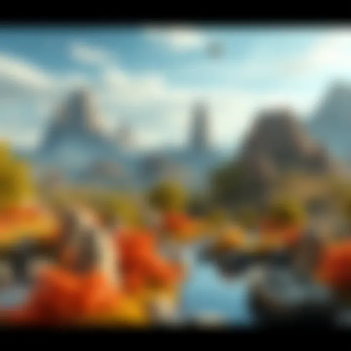 Imagining the Future of Digital Realms Virtual landscape showcasing the metaverse