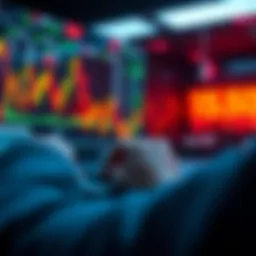 Conceptual representation of cryptocurrency trading