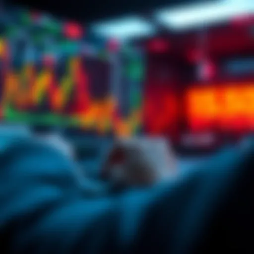 Conceptual representation of cryptocurrency trading