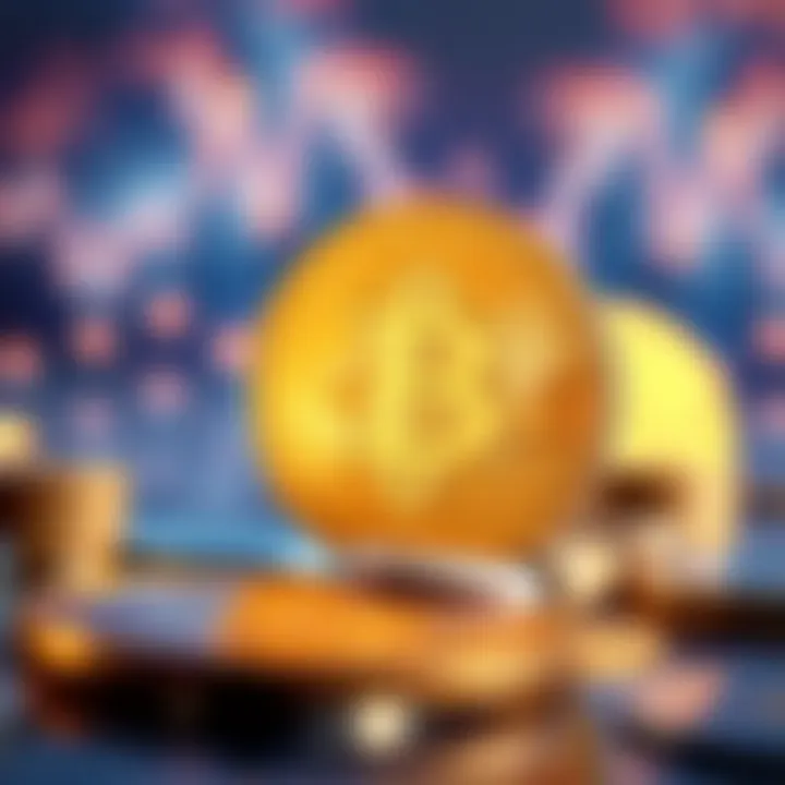 The Future of Finance: Credit and Cryptocurrency Abstract illustration showcasing the future of finance with credit and crypto