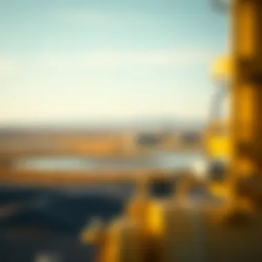 A vast landscape showcasing natural gas fields where helium can be extracted