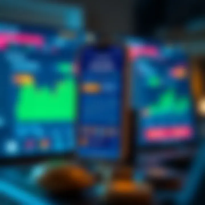 Showcasing the User Interface of a Cryptocurrency Management App User interface of a cryptocurrency app showcasing features