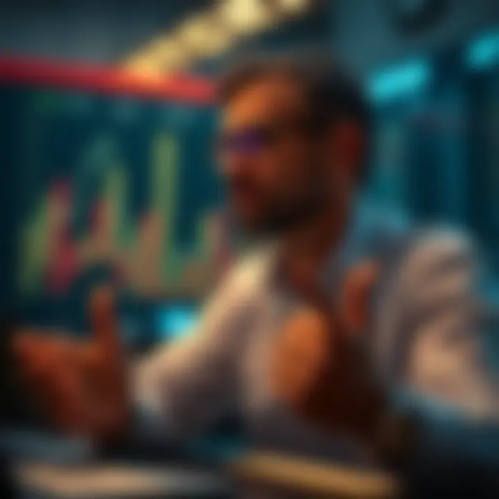 Investor's Perspective on Cryptocurrency Investor contemplating cryptocurrency options