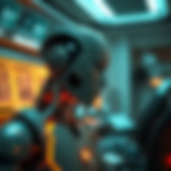 Futuristic AI Integration A futuristic depiction of AI technology in everyday life