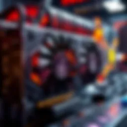 Close-up of a high-performance GPU used for mining