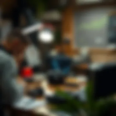 Content Creation Essentials A creative workspace with a content creator and their tools