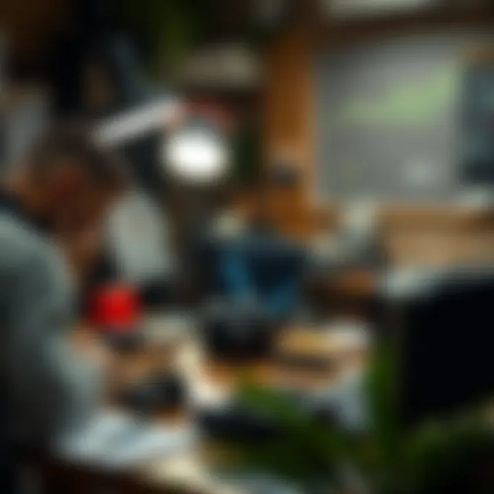 Content Creation Essentials A creative workspace with a content creator and their tools