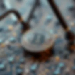 An intricate visualization of Bitcoin's blockchain technology.