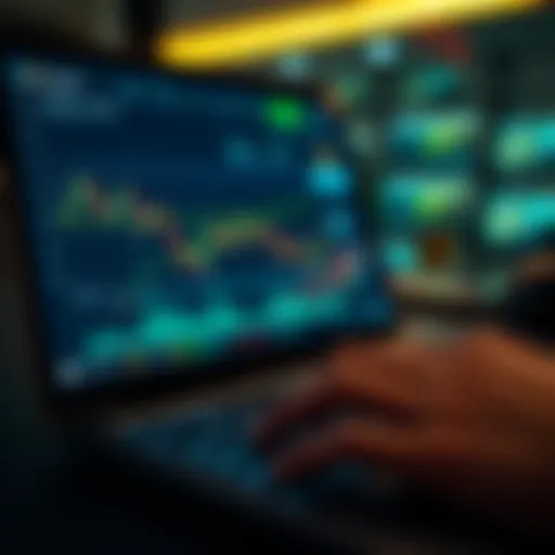 Cryptocurrency trading interface on a digital device