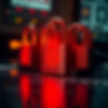 Online Transaction Security Security locks representing online transaction safety