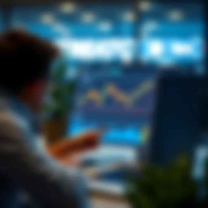 An individual analyzing market trends and portfolio performance on a laptop.