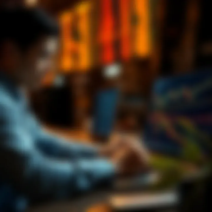 Analyzing Real-Time Market Data A focused view of an investor analyzing real-time market data on a laptop.