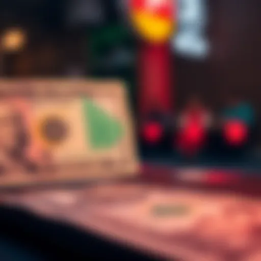 Exchange rates between Philippine Peso and US Dollar represented with arrows