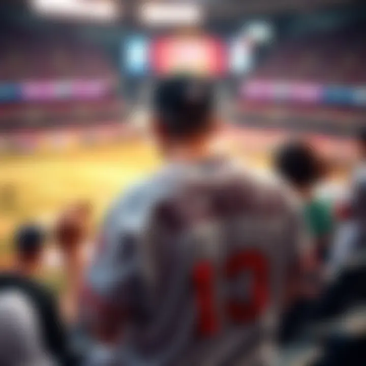 Engaging Fans through Cryptocurrency A fan wearing a jersey and holding a cryptocurrency token at a game
