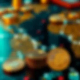 Visual representation of cryptocurrency symbols and global connections