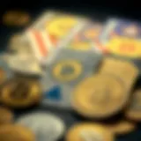 Illustration of various types of coin cards