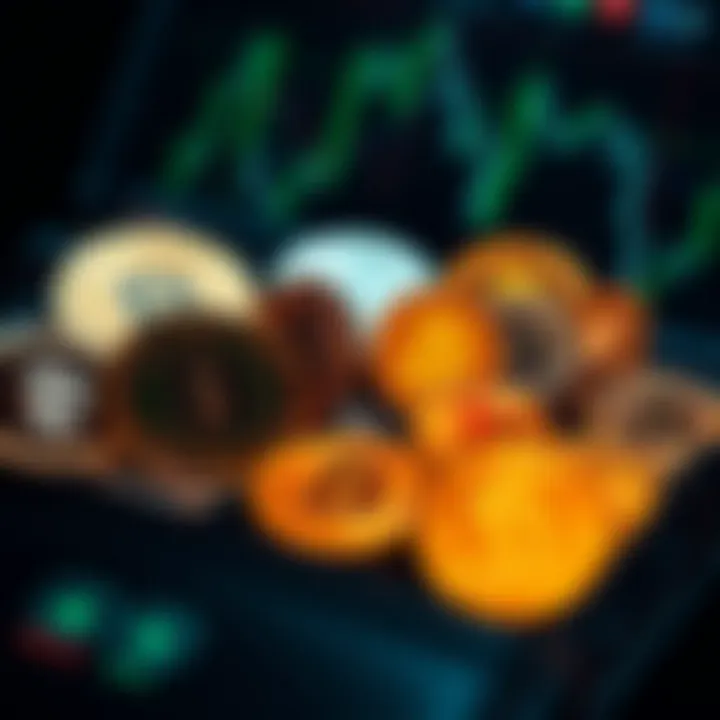 Diversity of Cryptocurrencies in Digital Wallets An illustration of various cryptocurrencies in a digital wallet