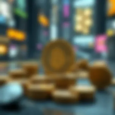 The Concept of Virtual Currency Illustration depicting the concept of virtual currency in online platforms