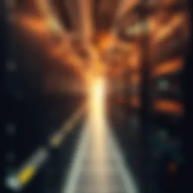 Optimized Server Racks A detailed view of server racks optimized for cryptocurrency mining.