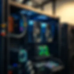 Detailed view of a high-performance mining rig showcasing its components