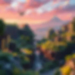 A vibrant pixel art landscape showcasing creativity and artistry.