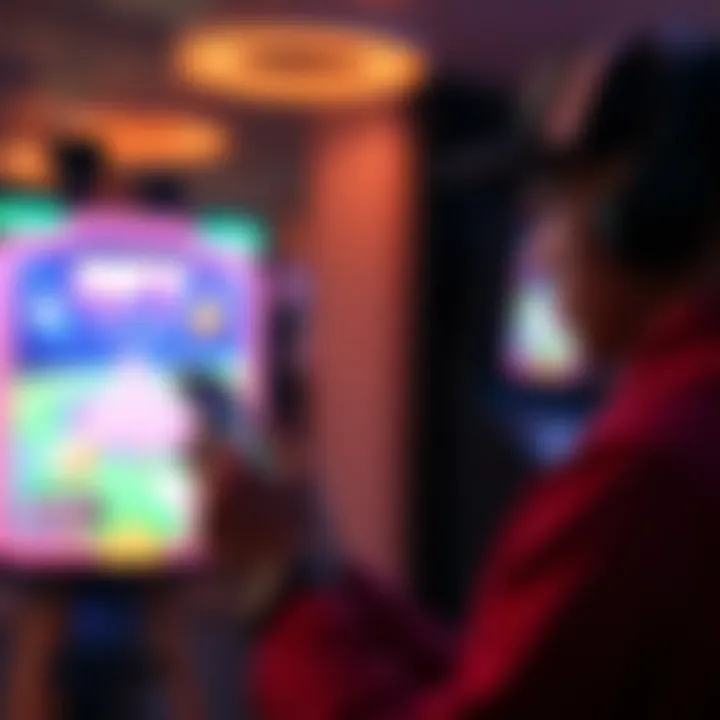 User engaging with an NFT game on an Apple device