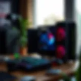 Crypto miner setup in a modern workspace