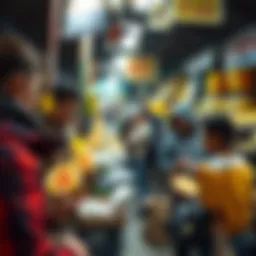 Diverse Bitcoin sellers in a digital marketplace